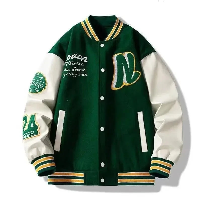 “DripMode Split Varsity – Loose Fit Street Jacket”
