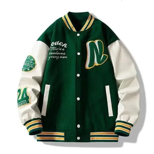 “DripMode Split Varsity – Loose Fit Street Jacket”