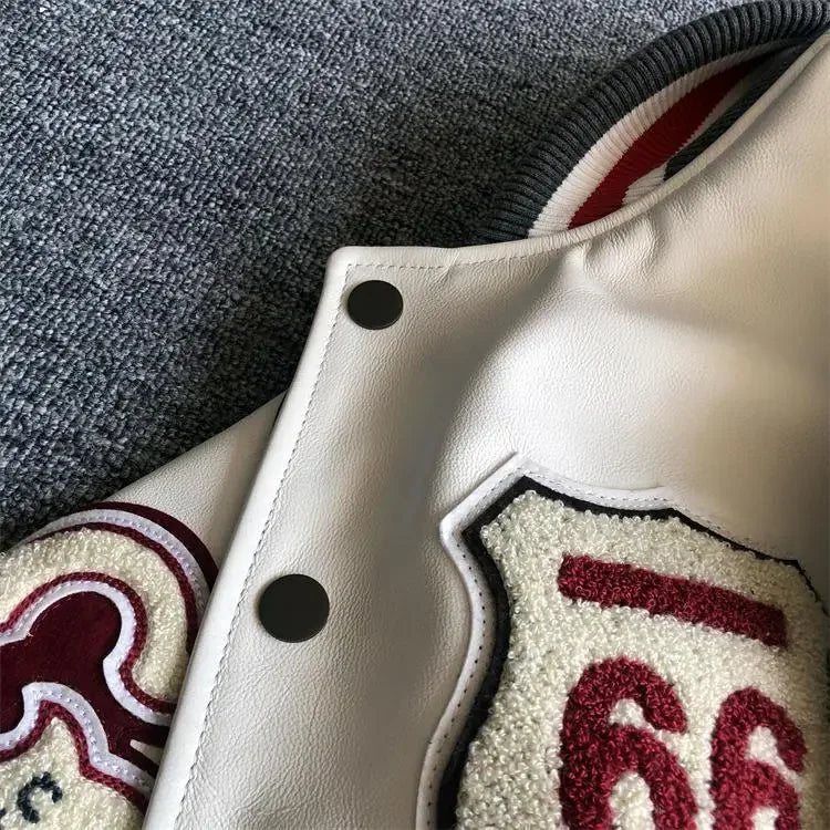 Loose Men’s PU Leather Baseball Jacket – Casual Autumn Streetwear