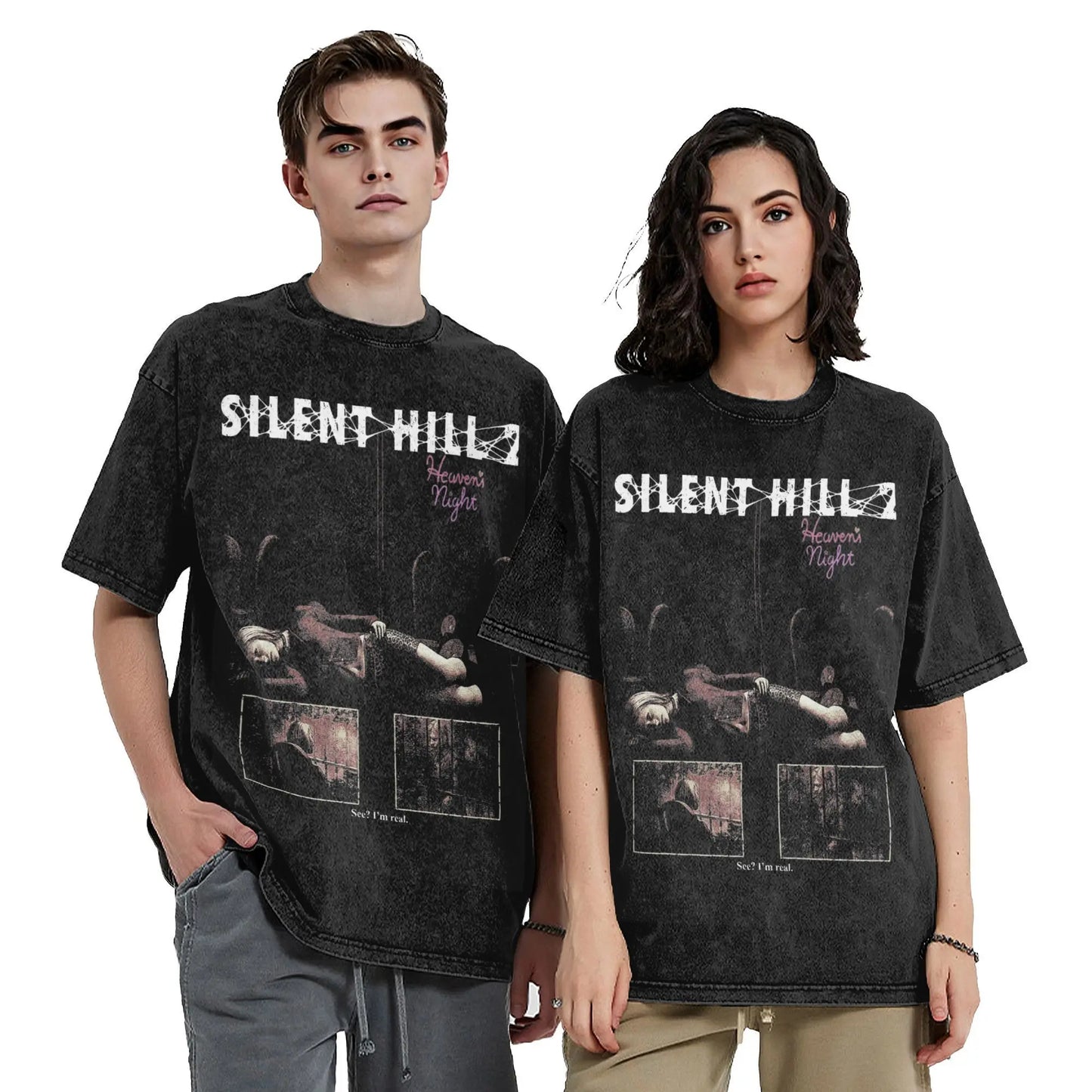 Silent Hill Drip – Washed Horror Tee for Men & Women