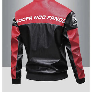 Men's Collar Leather Jacket, Fashionable American Motorcycle Suit Pu Leather Jacket