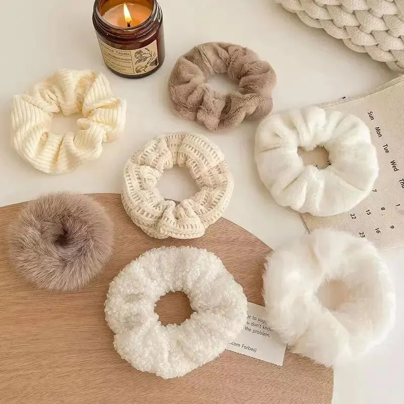 Plush Scrunchie Set – 7 or 21 Soft Hair Ties for Women & Girls