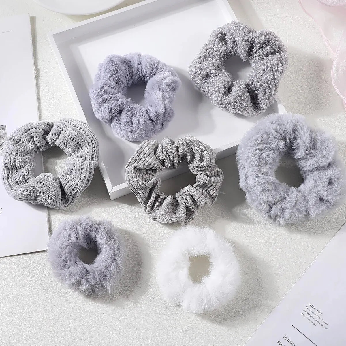 Plush Scrunchie Set – 7 or 21 Soft Hair Ties for Women & Girls