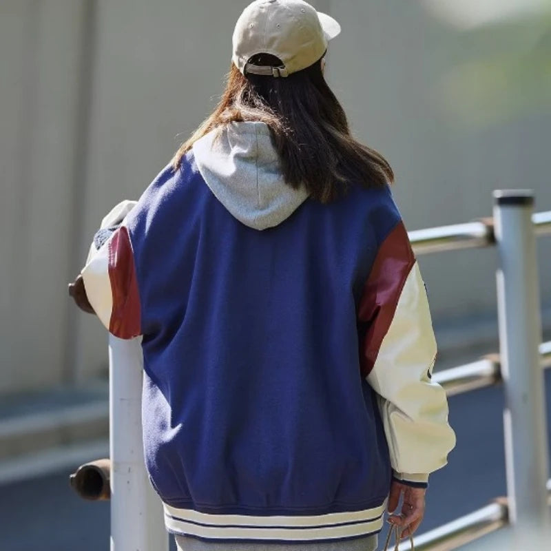 Vintage Vibe Varsity Jacket – Leather Sleeves, Embroidery, Total Drip