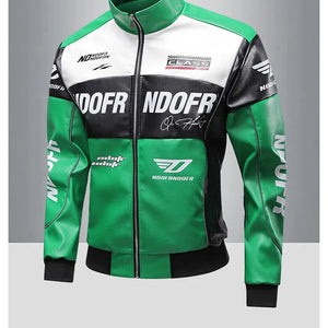 Men's Collar Leather Jacket, Fashionable American Motorcycle Suit Pu Leather Jacket