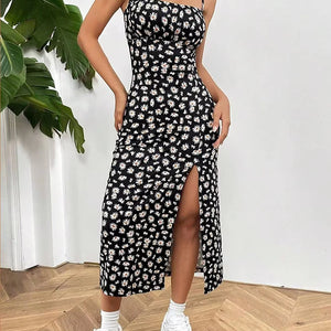 🌿 Emerald Allure – Summer Halter Maxi Dress for Women | Sexy Backless Sleeveless Long Dress