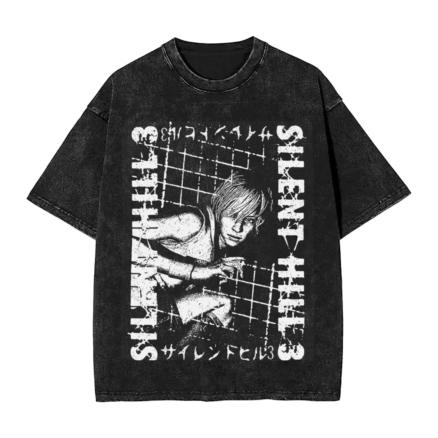 Silent Hill Drip – Washed Horror Tee for Men & Women