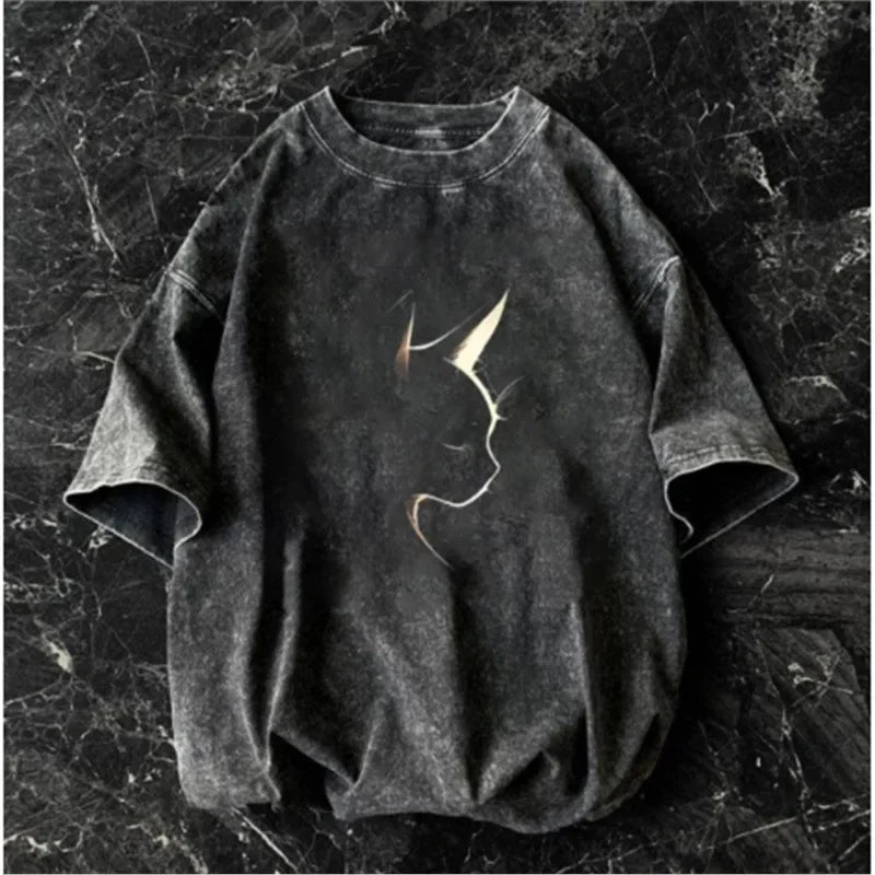 American short-sleeved T-shirt men's summer street loose-fitting shirt