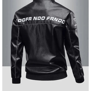 Men's Collar Leather Jacket, Fashionable American Motorcycle Suit Pu Leather Jacket