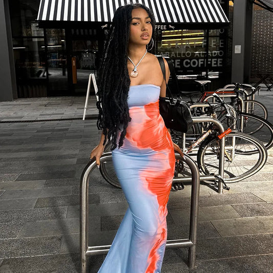 Women's Sexy Strapless Tube Dress – Y2K Off-Shoulder Backless Summer Sundress