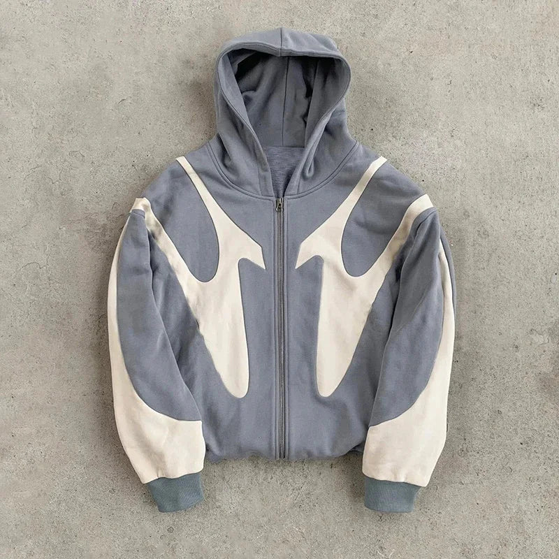 Devil DripY2K Retro Zip-Up Hoodie – Couple Streetwear for Him & Her.