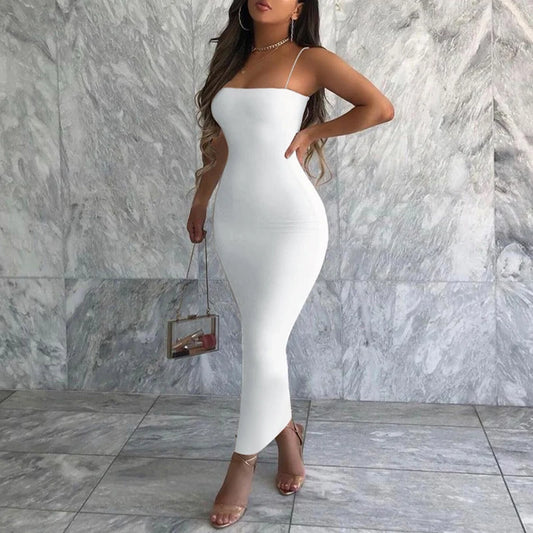 Women's Sexy Backless Bodycon Mini Dress – Summer Sleeveless Spaghetti Strap