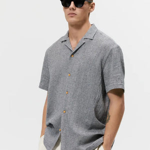Breezy Vibe – Men's Cotton Linen Beach Shirt