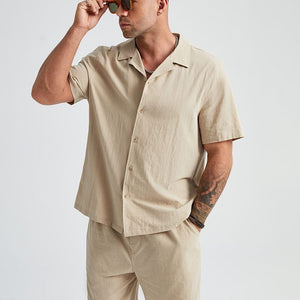 Breezy Vibe – Men's Cotton Linen Beach Shirt